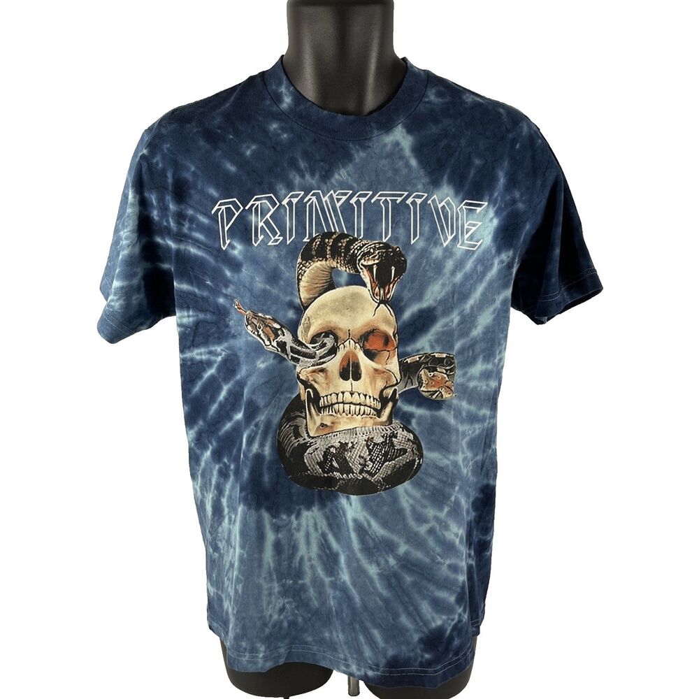 New Men’s Primitive World Tour Blue Tie Dye T-Shirt Sz S NWT‎ Skateboarding